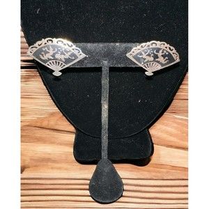 Vintage  Sterling Silver Earrings Signed AMFARCO Made  In SIAM